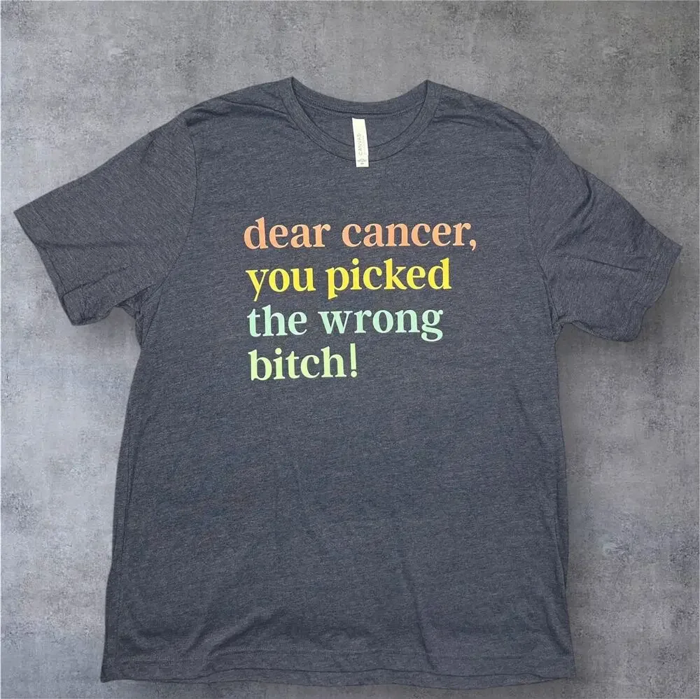 Bella+Canvas 2XL Dark Gray Tee Cancer Message USA Strong Nicaragua